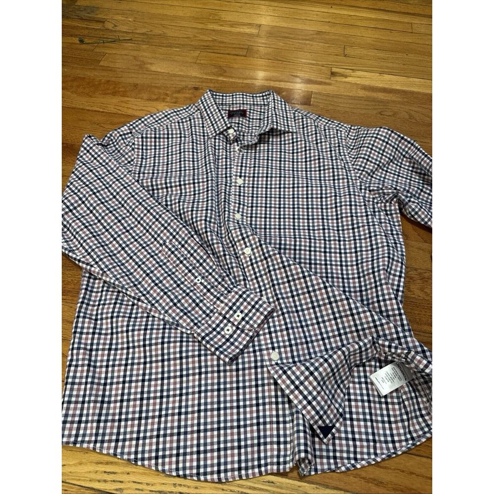 Untuckit Cascina Long Sleeve Button Up Shirt Men's Regular Fit X-Large Blue Mauv - Picture 8 of 9